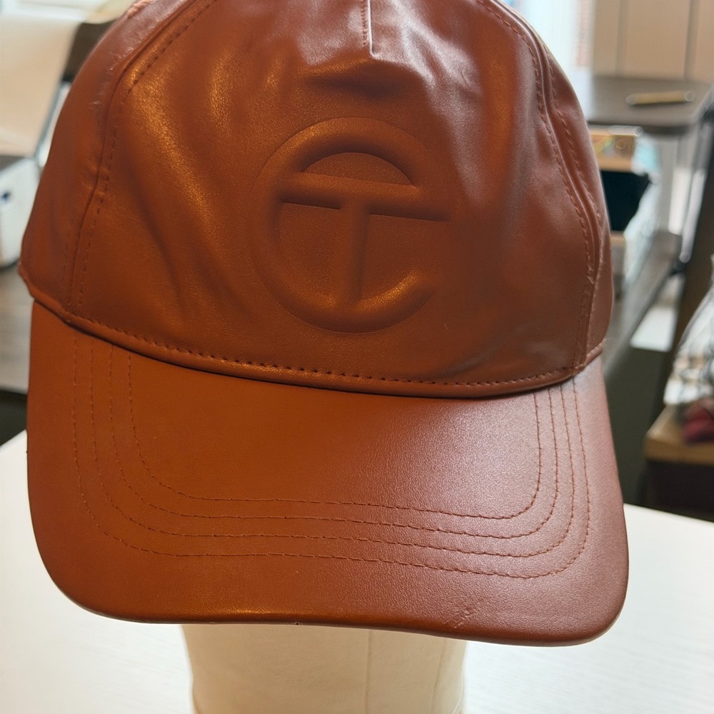 Telfar Rich Brown Leather Hat